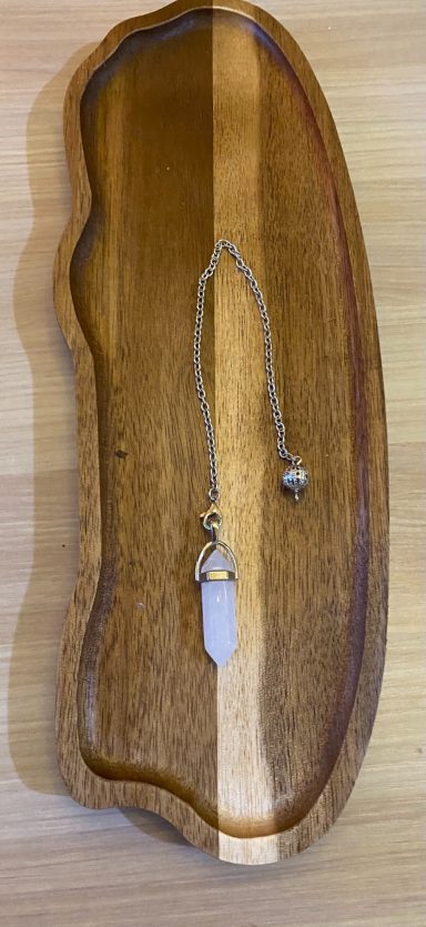 Clear quartz pendulum